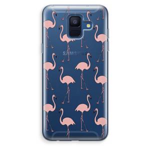 CaseCompany Anything Flamingoes: Samsung Galaxy A6 (2018) Transparant Hoesje