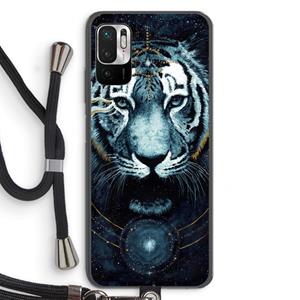 CaseCompany Darkness Tiger: Xiaomi Redmi Note 10 5G Transparant Hoesje met koord