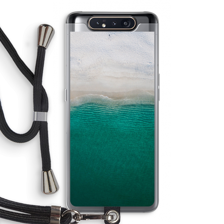 CaseCompany Stranded: Samsung Galaxy A80 Transparant Hoesje met koord