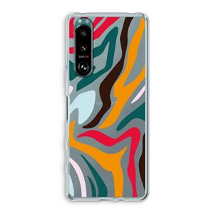 CaseCompany Colored Zebra: Sony Xperia 5 III Transparant Hoesje