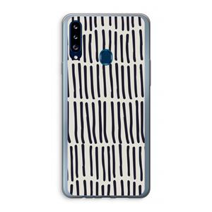 CaseCompany Moroccan stripes: Samsung Galaxy A20s Transparant Hoesje