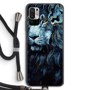 CaseCompany Darkness Lion: Xiaomi Redmi Note 10 5G Transparant Hoesje met koord