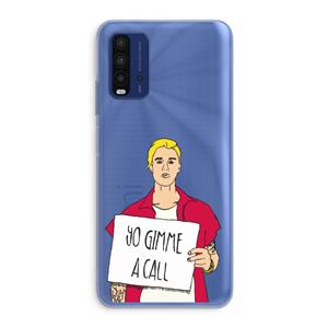 CaseCompany Gimme a call: Xiaomi Redmi 9T Transparant Hoesje