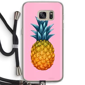 CaseCompany Grote ananas: Samsung Galaxy S7 Transparant Hoesje met koord