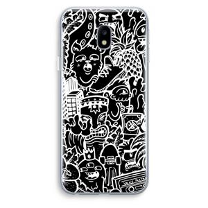 CaseCompany Vexx Black Mixtape: Samsung Galaxy J3 (2017) Transparant Hoesje