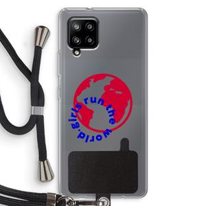CaseCompany Run The World: Samsung Galaxy A42 5G Transparant Hoesje met koord