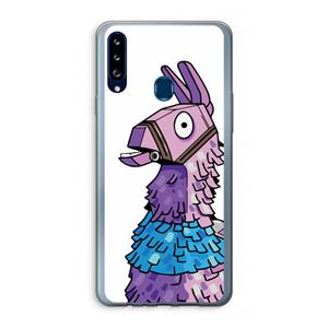 CaseCompany Lama: Samsung Galaxy A20s Transparant Hoesje