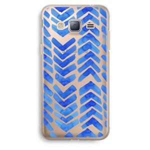 CaseCompany Blauwe pijlen: Samsung Galaxy J3 (2016) Transparant Hoesje