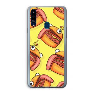 CaseCompany Hamburger: Samsung Galaxy A20s Transparant Hoesje