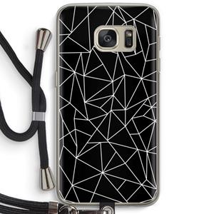 CaseCompany Geometrische lijnen wit: Samsung Galaxy S7 Transparant Hoesje met koord