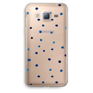 CaseCompany Blauwe stippen: Samsung Galaxy J3 (2016) Transparant Hoesje