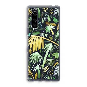 CaseCompany Tropical Palms Dark: Sony Xperia 5 Transparant Hoesje