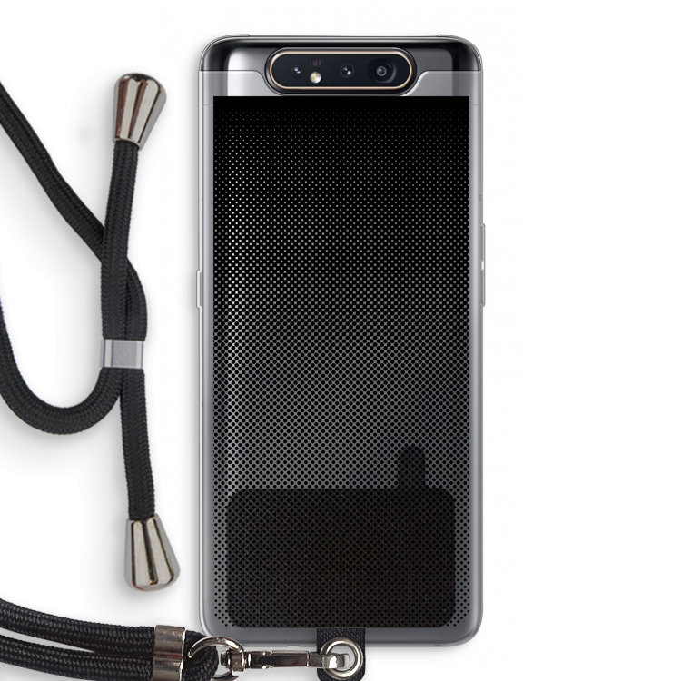 CaseCompany Musketon Halftone: Samsung Galaxy A80 Transparant Hoesje met koord
