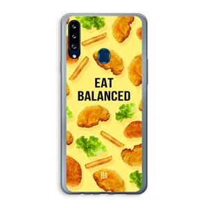 CaseCompany Eat Balanced: Samsung Galaxy A20s Transparant Hoesje