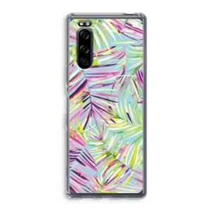 CaseCompany Tropical Palms Blue: Sony Xperia 5 Transparant Hoesje