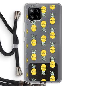 CaseCompany Ananas: Samsung Galaxy A42 5G Transparant Hoesje met koord