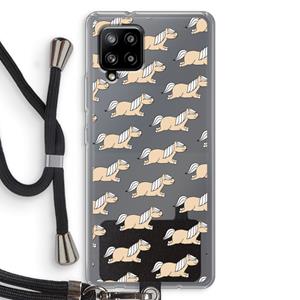 CaseCompany Ponys: Samsung Galaxy A42 5G Transparant Hoesje met koord