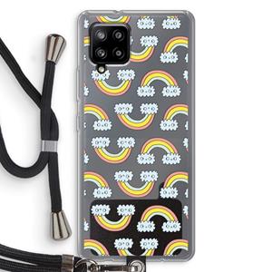 CaseCompany Regenboog: Samsung Galaxy A42 5G Transparant Hoesje met koord
