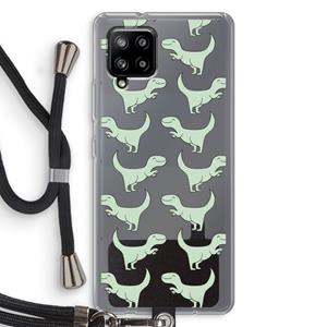 CaseCompany Dinos: Samsung Galaxy A42 5G Transparant Hoesje met koord