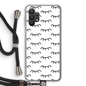 CaseCompany Wimpers: Samsung Galaxy A32 5G Transparant Hoesje met koord