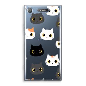 CaseCompany Katten: Sony Xperia XZ1 Transparant Hoesje