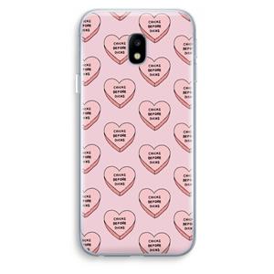 CaseCompany Chicks before dicks: Samsung Galaxy J3 (2017) Transparant Hoesje