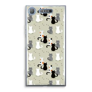 CaseCompany Katten: Sony Xperia XZ1 Transparant Hoesje
