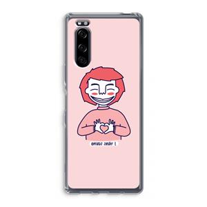 CaseCompany Hartje: Sony Xperia 5 Transparant Hoesje