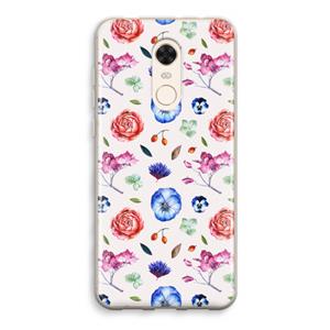 CaseCompany Bloemetjes: Xiaomi Redmi 5 Transparant Hoesje