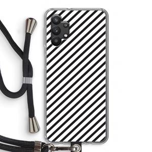 CaseCompany Strepen zwart-wit: Samsung Galaxy A32 5G Transparant Hoesje met koord