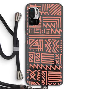CaseCompany Marrakech Pink: Xiaomi Redmi Note 10 5G Transparant Hoesje met koord