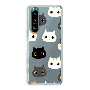 CaseCompany Katten: Sony Xperia 5 III Transparant Hoesje