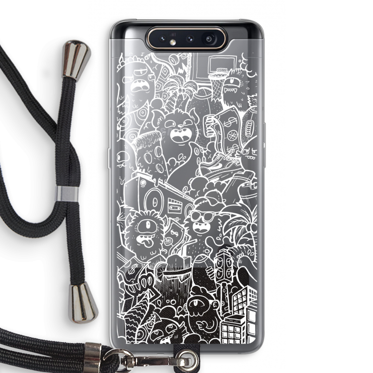 CaseCompany Vexx City #2: Samsung Galaxy A80 Transparant Hoesje met koord