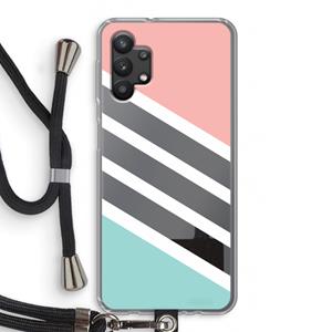 CaseCompany Strepen pastel: Samsung Galaxy A32 5G Transparant Hoesje met koord