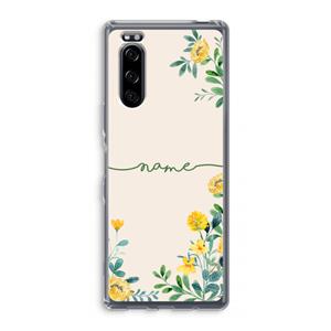 CaseCompany Gele bloemen: Sony Xperia 5 Transparant Hoesje
