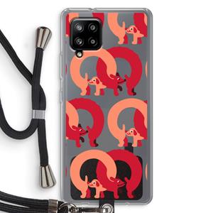 CaseCompany Dogs: Samsung Galaxy A42 5G Transparant Hoesje met koord