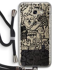 CaseCompany Vexx Black Mixtape: Samsung Galaxy A5 (2017) Transparant Hoesje met koord