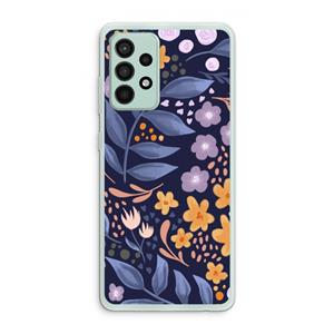 CaseCompany Flowers with blue leaves: Samsung Galaxy A52s 5G Transparant Hoesje