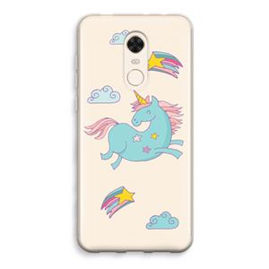 CaseCompany Vliegende eenhoorn: Xiaomi Redmi 5 Transparant Hoesje