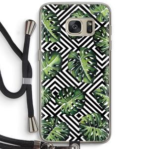 CaseCompany Geometrische jungle: Samsung Galaxy S7 Transparant Hoesje met koord
