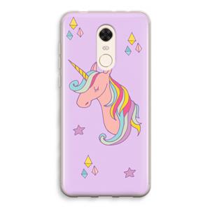 CaseCompany Roze eenhoorn: Xiaomi Redmi 5 Transparant Hoesje