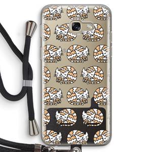 CaseCompany Slapende poes: Samsung Galaxy A5 (2017) Transparant Hoesje met koord