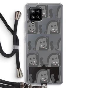 CaseCompany Cats: Samsung Galaxy A42 5G Transparant Hoesje met koord