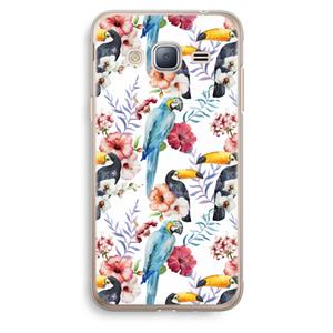 CaseCompany Bloemen tukan: Samsung Galaxy J3 (2016) Transparant Hoesje