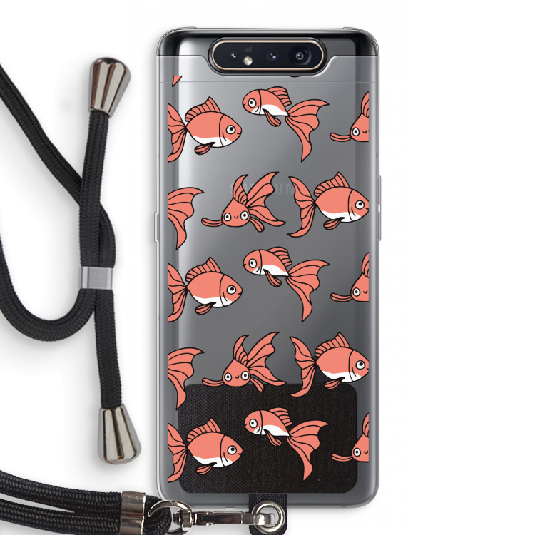 CaseCompany Blub: Samsung Galaxy A80 Transparant Hoesje met koord