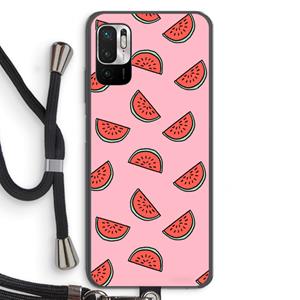 CaseCompany Watermeloen: Xiaomi Redmi Note 10 5G Transparant Hoesje met koord