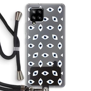CaseCompany Eyes pattern: Samsung Galaxy A42 5G Transparant Hoesje met koord