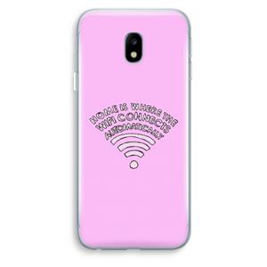 CaseCompany Home Is Where The Wifi Is: Samsung Galaxy J3 (2017) Transparant Hoesje