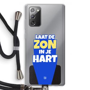 CaseCompany Laat de zon in je hart: Samsung Galaxy Note 20 / Note 20 5G Transparant Hoesje met koord