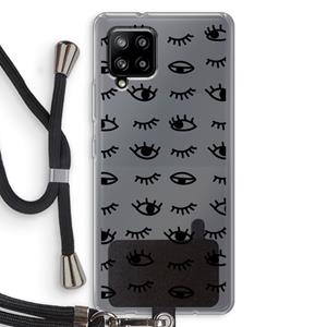 CaseCompany Eye pattern #2: Samsung Galaxy A42 5G Transparant Hoesje met koord